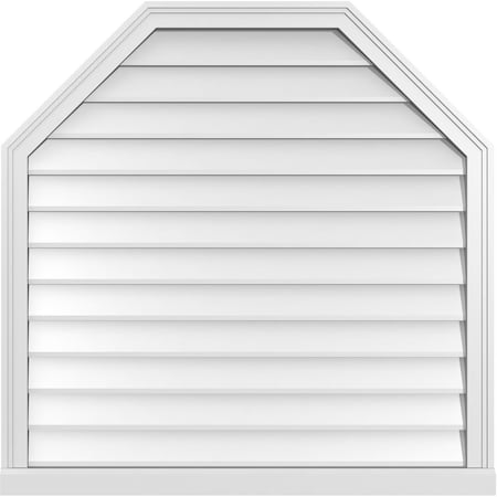 Ekena Millwork Octagonal Top Surface Mount PVC Gable Vent w/ 2"W x 2"P Brickmould Sill Frame, 38"W x 38"H GVPOT38X3803SN